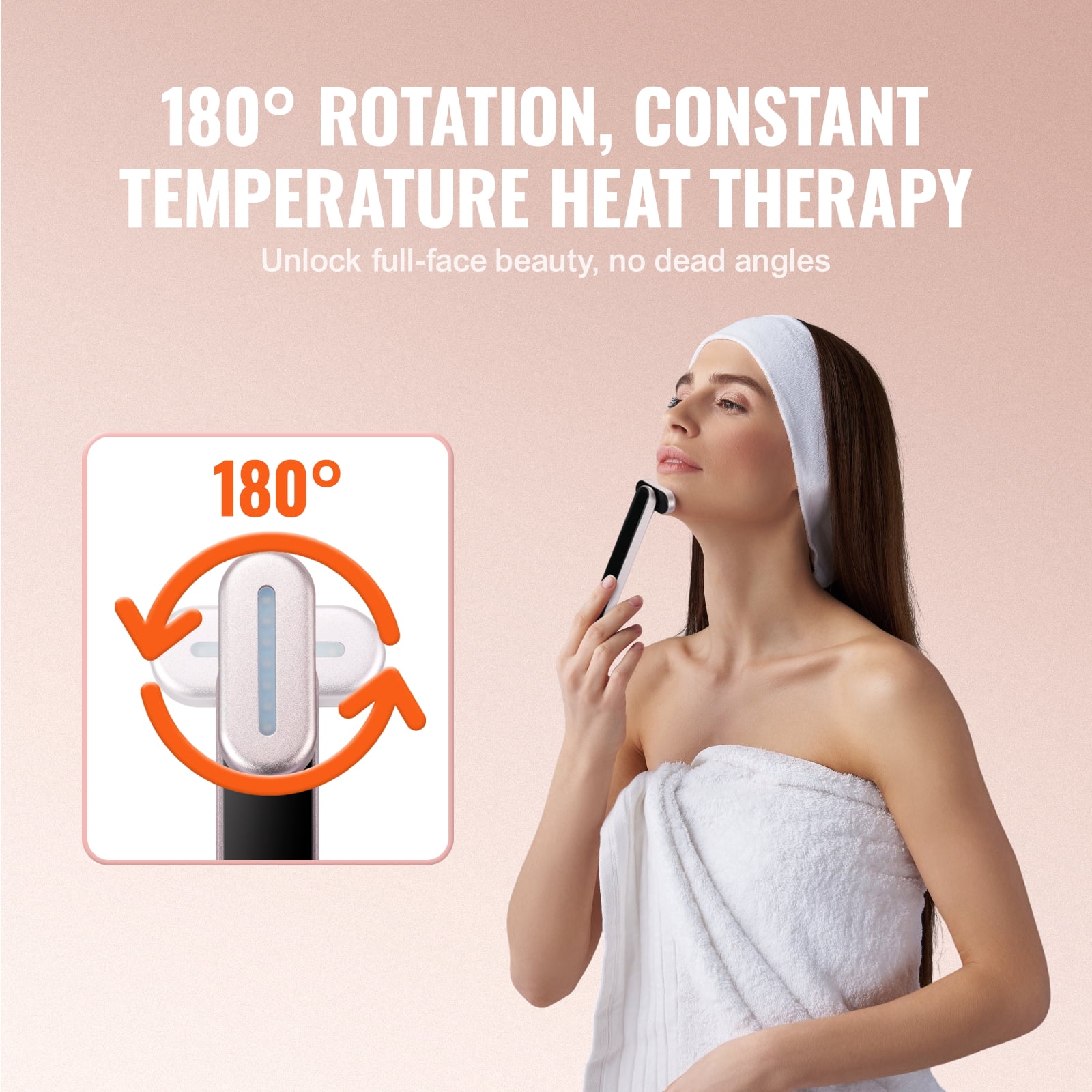 Dr.pedi Red Light Therapy Wand For Face, 7Color LED Facial Wand Red Light Therapy Device With Heatig Therapy Microcurrent Vibrating Massage, Portable LED Beauty Wand For Face, Neck