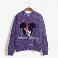 thumbnail image 3 of Sudadera con estampado de Minnie Mouse de Disney para mujer, suéter de cuello redondo para primavera y otoño, ropa holgada coreana, estilo retro Harajuku coreano, 3 of 5