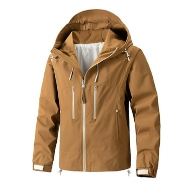 Aofany Men's Hooded Waterproof Jacket Lightweight Windbreaker Outdoor Zip Up Coats