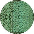 thumbnail image 1 of Ahgly Company Indoor Round Abstract Turquoise Blue Modern Area Rugs, 8' Round, 1 of 4
