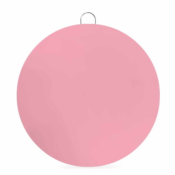 Round Welcome Sign for Front Door, Pink Hanging Metal Farmhouse Wall Decor for Porch Entryway, Pure Pink Decoration for Holiday Housewarming Gift, 8 in