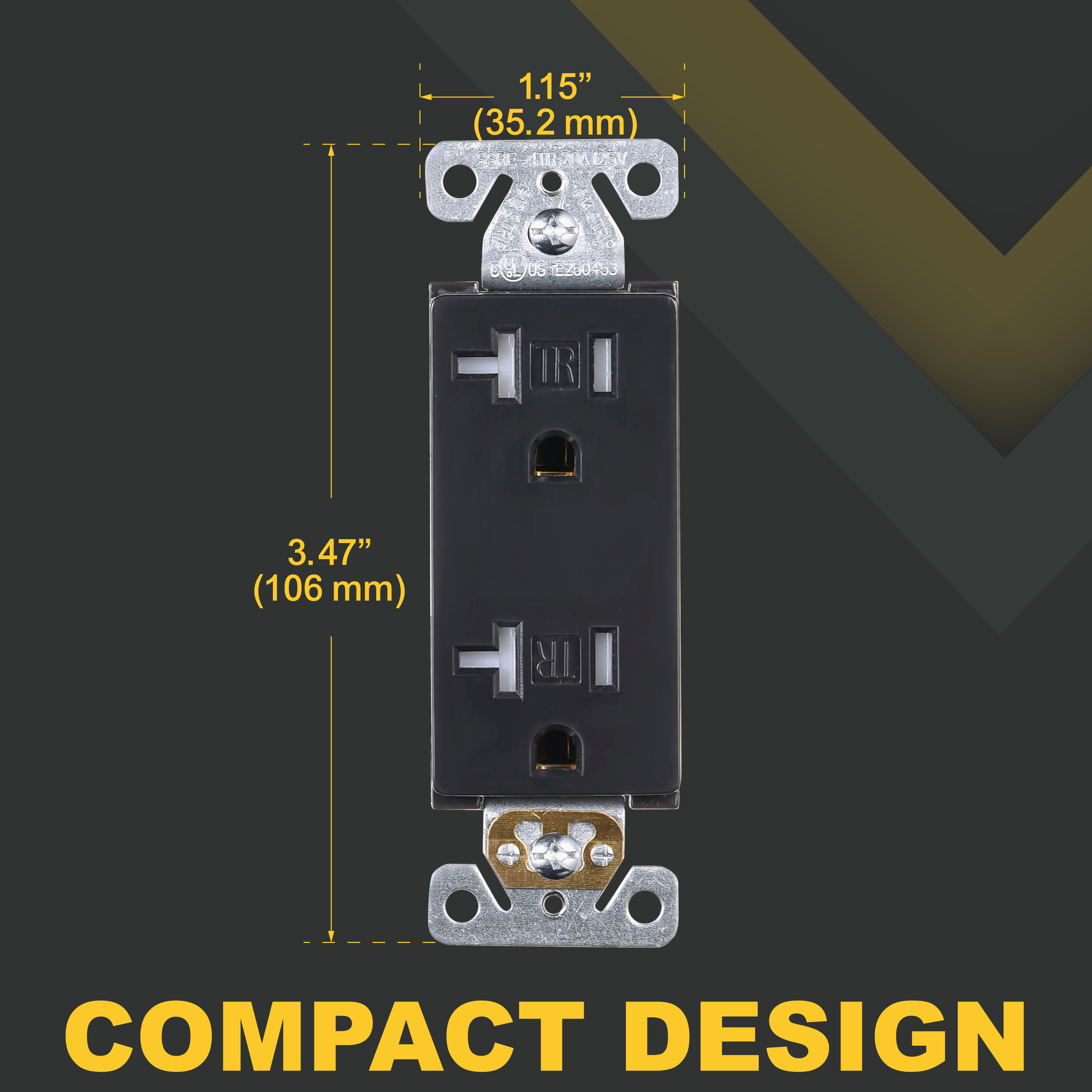 Faith [10-Pack] 20 Amp Tamper-Resistant Outlet , 20A 125V Decorator Receptacle , Commercial Grade Duplex Outlets , UL-Listed, 10-Pack, Black