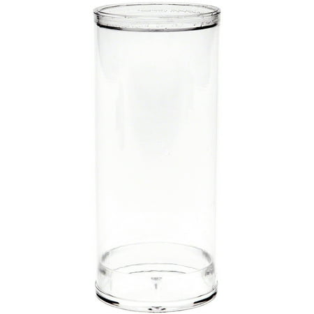 Plymor Plastic Action Figure Tube, 2" wide by 4.5" tall, with Clear Acrylic Base, Pack of 3