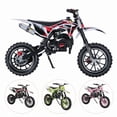 thumbnail image 2 of 49cc Kids Dirt Bike, Gas Power 2-Stroke Dirt Bike, Motocross with Off-Road Tires Shock Absorption Springs Soft Seat Cushion Pocket Motorbike with Front Rear Disc Brakes for Uphill, 2 of 8