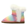 thumbnail image 2 of Kushyshoo Colorful Girls Snow Boots Warm Faux Fur Lined Glitter Strap Winter Shoes Lightweight with Hook-and-loop Size 2M, 2 of 6