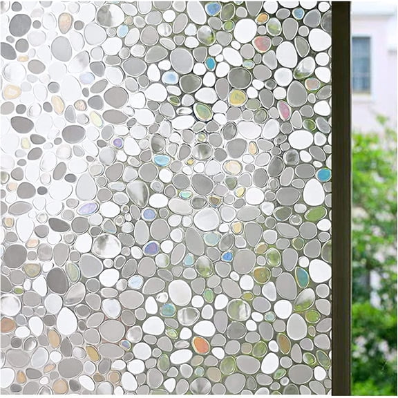 Window Privacy Film Rainbow 3D Decorative Glass Vinyl Stained Glass Decals Static Cling Window Sticker Non-Adhesive Films
