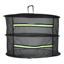 Niceauty Folding Two Layer Black Drying Net with Lightweight Mesh Double Storage Bracket for Home and Outdoor