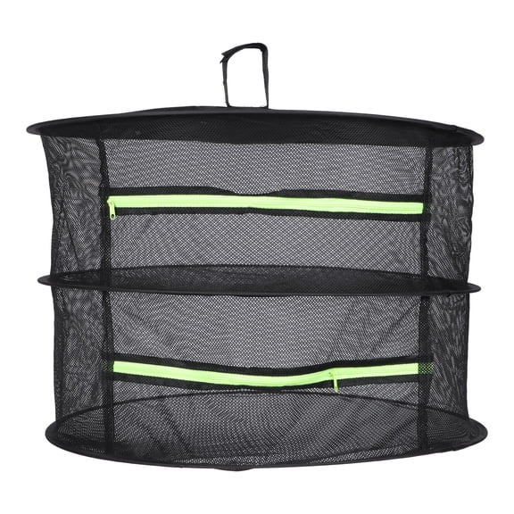 Niceauty Folding Two Layer Black Drying Net with Lightweight Mesh Double Storage Bracket for Home and Outdoor