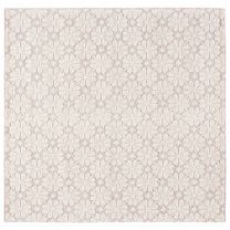 SAFAVIEH Martha Stewart Vermont Emory Floral Area Rug, Ivory/Red, 6' x 6' Square