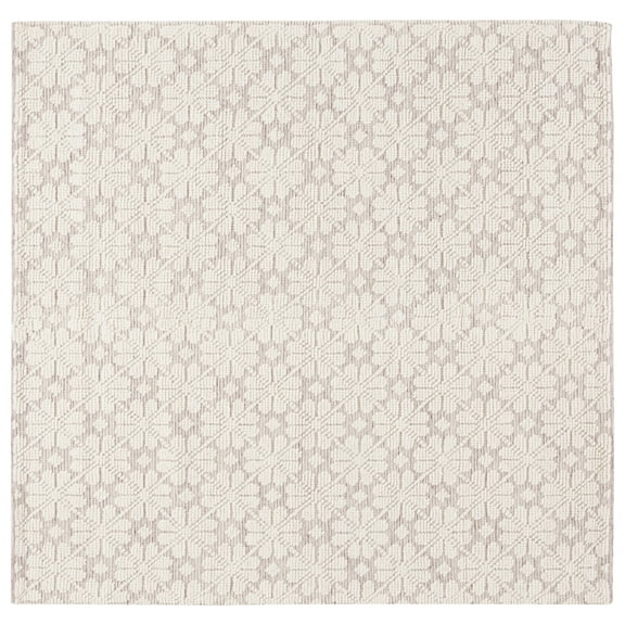 SAFAVIEH Martha Stewart Vermont Emory Floral Area Rug, Ivory/Red, 6' x 6' Square