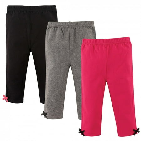 

Hudson Baby Infant and Toddler Girl Cotton Leggings 3pk Rose Black 6-9 Months