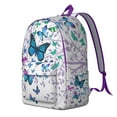 thumbnail image 2 of Waterproof Colorful Butterfly Backpack, Durable School Bag Featuring Artistic Floral and Tropical Design, 2 of 5
