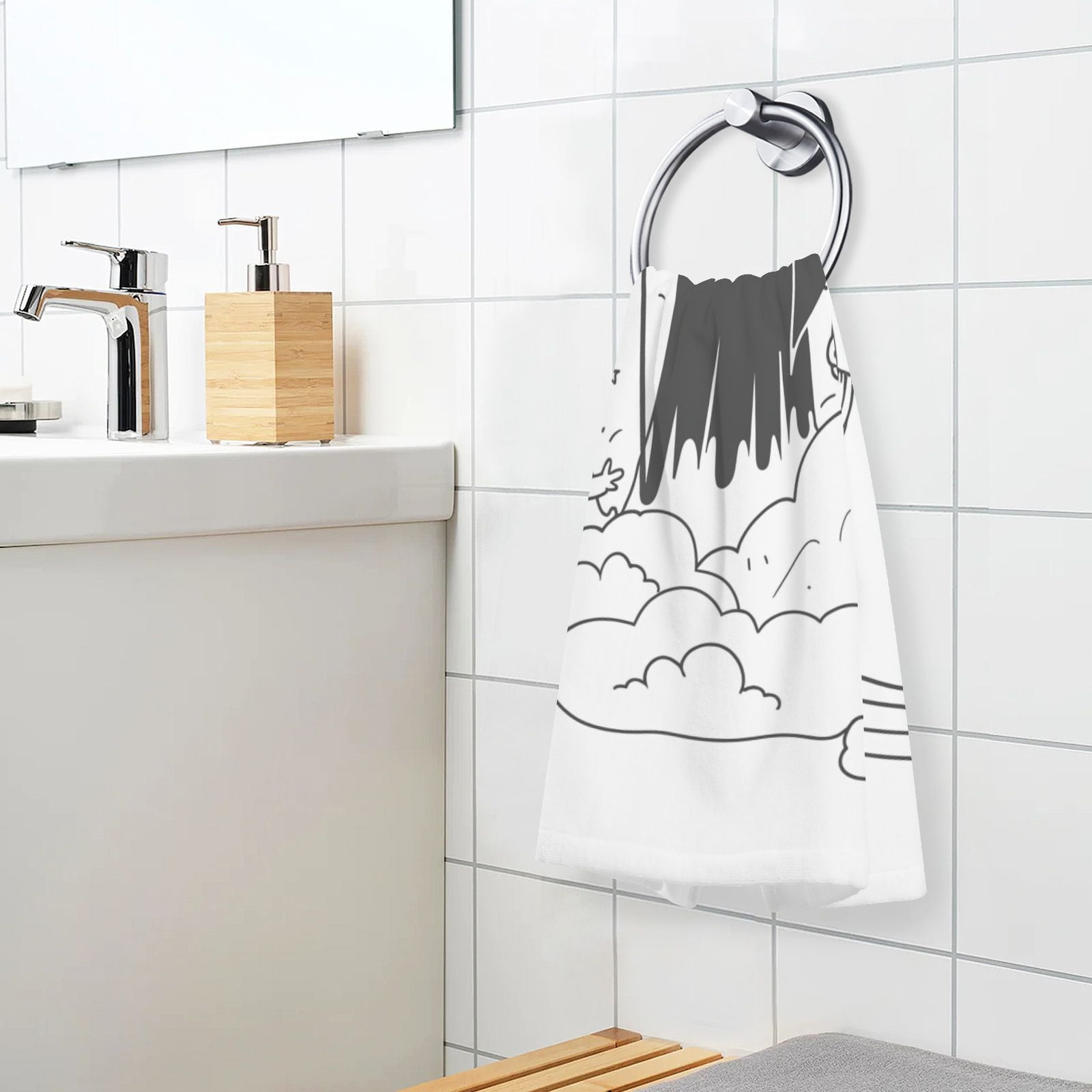 Gost Rainbow Hand Towels Cotton Bath Towels Large Face Towels Absorbent for Bathroom 2 Packs
