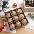 thumbnail image 5 of Luoshdecor Christmas Ball Ornaments for Tree,9Pcs Vintage sequins Xmas Ball Farmhouse Decorations for Home Party Wedding Decor 3.15 in, 5 of 6