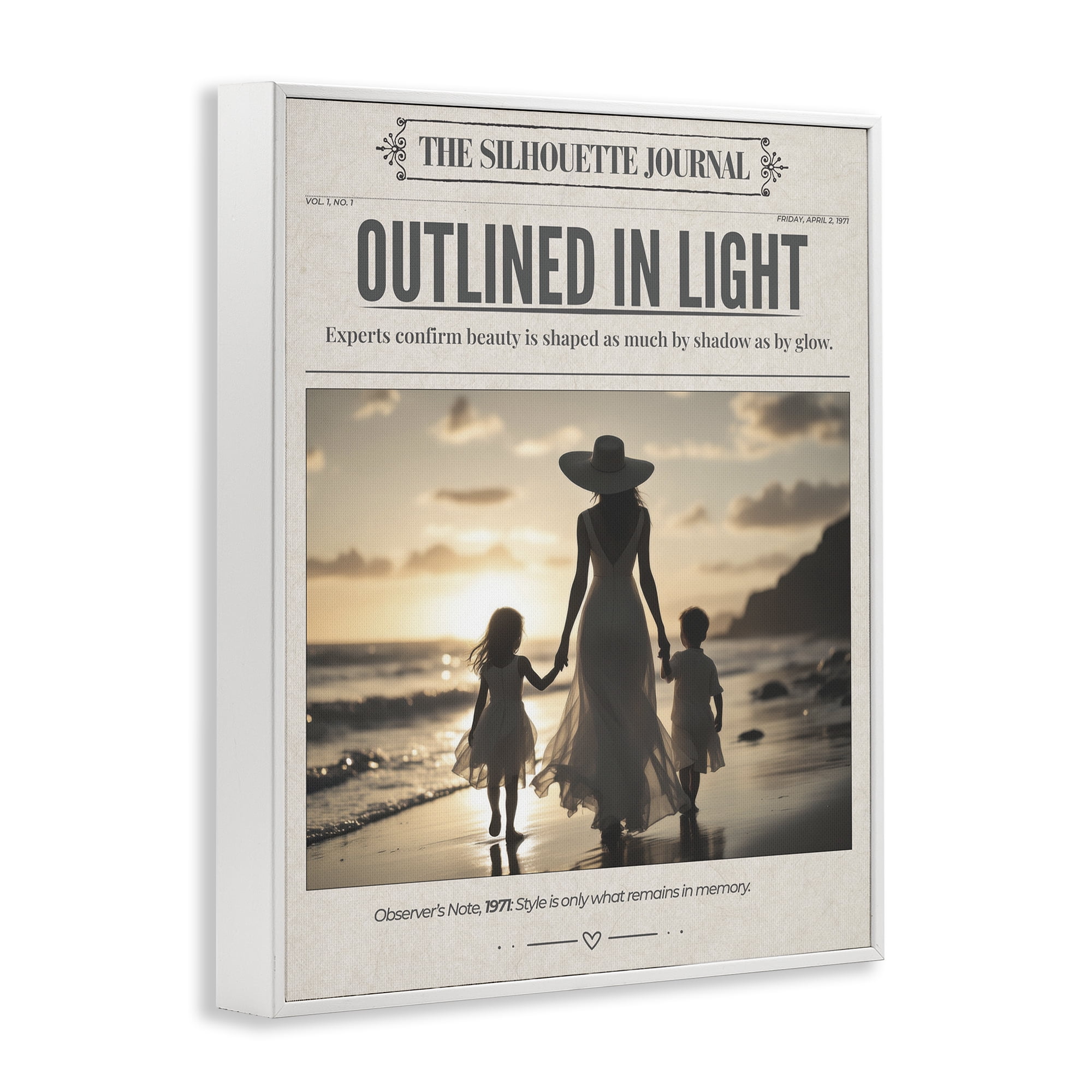 Stupell Industries Outlined In Light Newspaper White Framed Giclee Art, design by A Barefoot Stylist