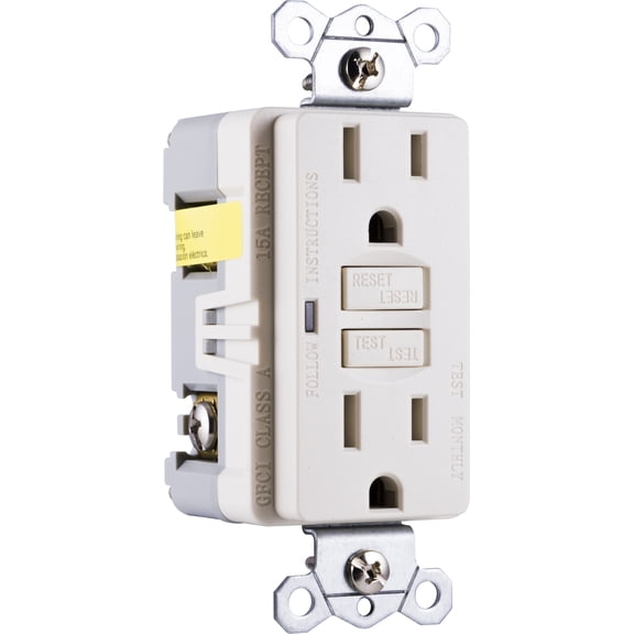 GE 15A GFCI Outlet, Light Almond, 15A, 32074