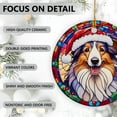 thumbnail image 4 of Rough Collie Dog Ornaments Ceramic For Christmas, Stained Glass Ornaments Ceramic Christmas 2025, 4 of 7