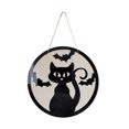 thumbnail image 1 of Letrero de puerta de Halloween con forma de gatito, decoración colgante de madera para una diversión espeluznante, acento perfecto para exteriores o interiores para fiestas, 1 of 8