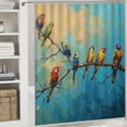 thumbnail image 6 of Orinice Birds Branch Blue Sky Bathroom Decor Set - Colorful Luxurious Graphic Print Polyester Fabric Shower Curtain Set with Hooks 69x72, 6 of 7