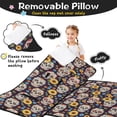 thumbnail image 3 of Skull and Sunflower Gothic Pattern Teens Toddler Nap Mat with Pillow, Sleeping Mat Bag for Preschool Daycare 50"x20", 3 of 6