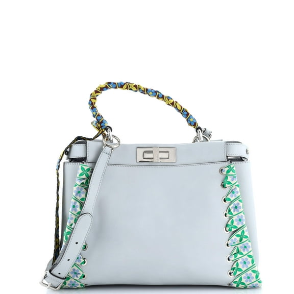 Pre-Owned Fendi Peekaboo Bag Leather with Ribbon Whipstitch Regular By Rebag