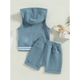 thumbnail image 4 of Bagilaanoe 2pcs Toddler Baby Boy Short Pants Set Sleeveless Zipper Hoodie Tops + Shorts 3M 6M 12M 18M 24M 3T Kids Casual Summer Outfits, 4 of 9