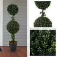 thumbnail image 3 of Pure Garden 36-inch Double Ball Artificial Podocarpus Topiary Tree  with Sturdy Pot (Green), 3 of 9