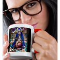 thumbnail image 2 of 3drose, Stained Glass Window, Jeronimos Monastery, Lisbon, Portugal, 11oz Two-tone Red Mug, 2 of 6