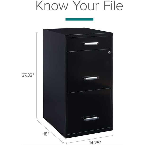 Space Solutions 3 Drawer Metal File Cabinet with Pencil Drawer