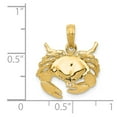 thumbnail image 3 of FB Jewels 14K Yellow Gold Polished Open-Backed Crab Pendant, 3 of 3