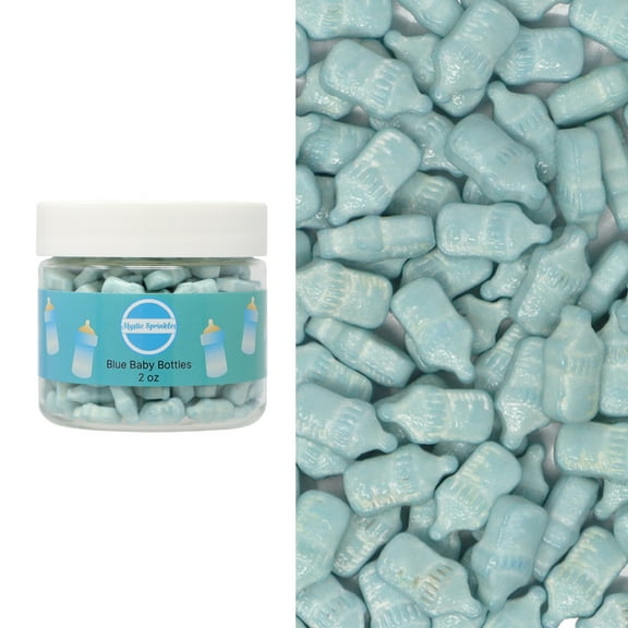 Mystic Sprinkles Candy Shapes Blue Baby Bottles 2oz