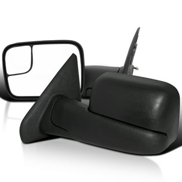 Spec-D Tuning Manual Flip Up Towing Side Mirrors Compatible with 2002-2008 Dodge Ram 1500, 2003-2009 Dodge Ram 2500/3500 Left   Right Pair