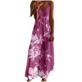 thumbnail image 4 of FcBaudy Robe Mi-Mollet Sans Manches à Col en V, Robes d'Été pour Femmes, Robes pour Femmes Robes Mi-Mollet pour Femmes Été Décontracté-Col Imprimé Sans Manches Robe Longue de Plage Robe Femme, 4 of 8