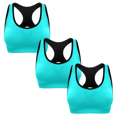 

3PCS Summer Women Y-Shaped Seamless Sports Bra Quick Dry Shockproof Running Gym Fitness Breathable Underwear