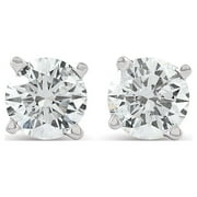 Pompeii 3/4ct Round Diamond Studs 14K White Gold (G/H,I1-I2)