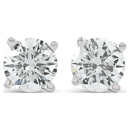 Pompeii 3/4ct Round Diamond Studs 14K White Gold (G/H,I1-I2)