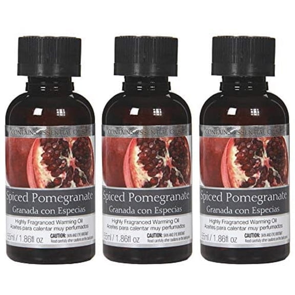 Hosley Set of 3, 55 ml Spiced Pomegranate Fragrance Warming Oils