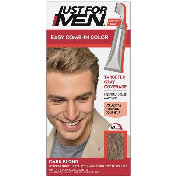 Just For Men Easy Comb-in Hair Color for Men with Applicator, Dark Blond, A-15