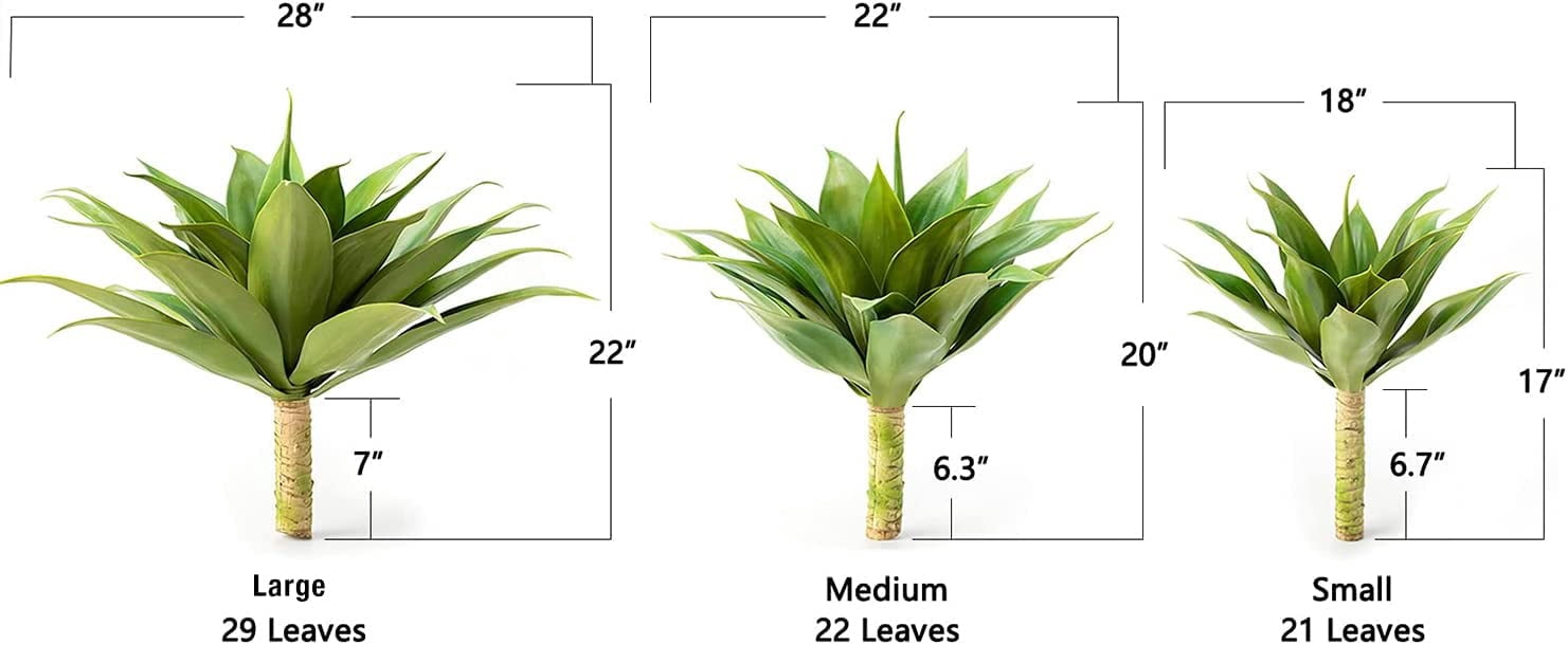 Artificial Plant Outdoor Agave - Large Size UV Resistant Fake Agave Plants for Indoor and Outdoor Decor(28 Inch)
