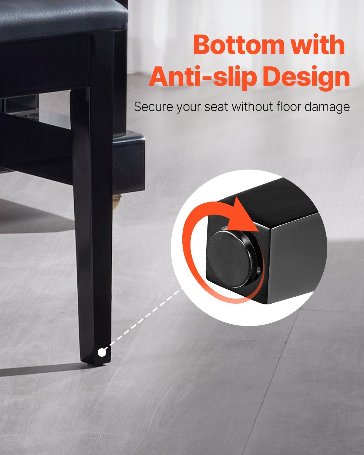 Piano Keyboard Bench with Storage, Padded Cushion Seat, Solid Wooden Construction, Vanity or Bookcase Stool, Comfortable 13.78"" Wide Seat, Large Storage Compartment, Anti-Slip Rubber Pads PU Coating