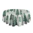 thumbnail image 5 of Light Green Christmas Tree Pattern Round Tablecloth 60"x60",Wrinkle Wipeable Table Cloth for Kitchen Dining Room Picnic Patio Party, 5 of 6