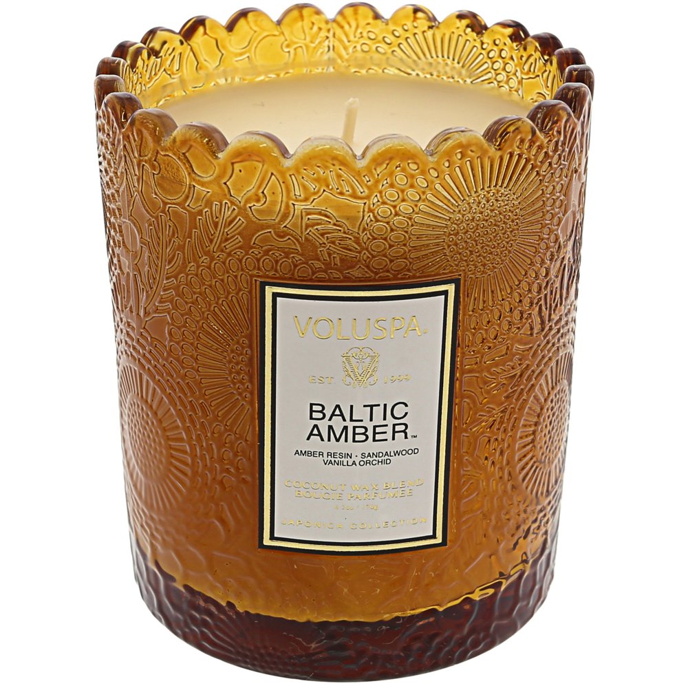 Voluspa Baltic Amber Boxed Scalloped Candle VOL7203