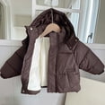 thumbnail image 6 of NOLDARES Girls' Boys' Hooded Puffer Jacket Winter Warm Down Ski Jacket Coat for Little & Big Kid,A048-Coffee, 6 of 9