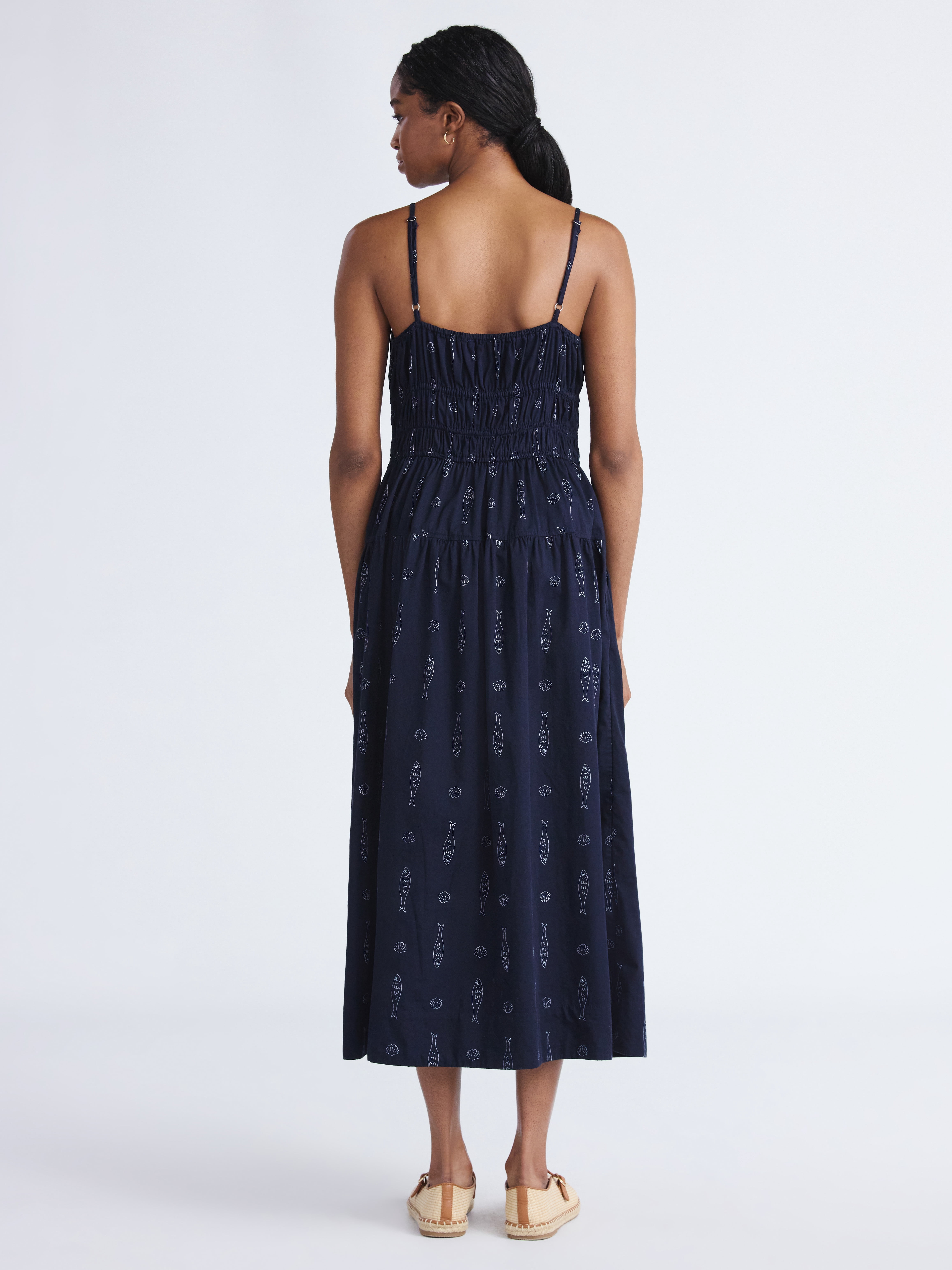 Free Assembly Women's and Women's Plus Smocked Cotton Maxi Dress, Sizes XS-4X
