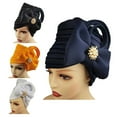 thumbnail image 3 of Turban Cap Bow Réglable Femmes Satin Surface Respirante Africaine Headwrap pour un Usage Quotidien, 3 of 10