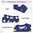 thumbnail image 4 of Moon Cloud Pattern Cotton Pajamas 2 Piece Set Sleepwear Soft and Comfortable Homewear Nightwear, 4 of 7
