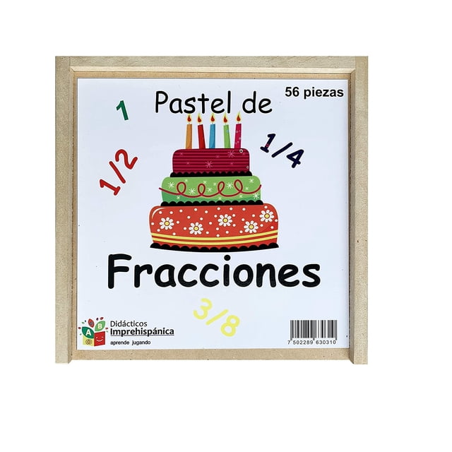 Pastel de fracciones PASTEL DE FRACCIONES Material Didáctico para niños Montessori 56 piezas