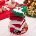 thumbnail image 3 of 6 Pairs Christmas Womens Fuzzy Socks Winter Warm Fluffy Soft Slipper Home Sleeping Cute Christmas Socks, 3 of 19