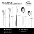 thumbnail image 2 of Lorena 20 Piece Silverware Sets, Stainless Steel Flatware, Spoons and Forks Cutlery Set, Service for 4, Eclipse, 2 of 10