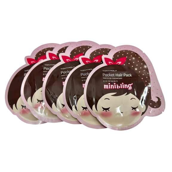 TonyMoly Minibling Pocket Hair Pack Leave in Hair Treatment Set of 5 Dry Hair